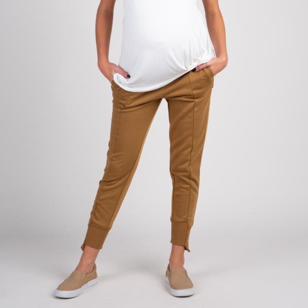 Pinkblush Camel Drawstring Maternity Joggers